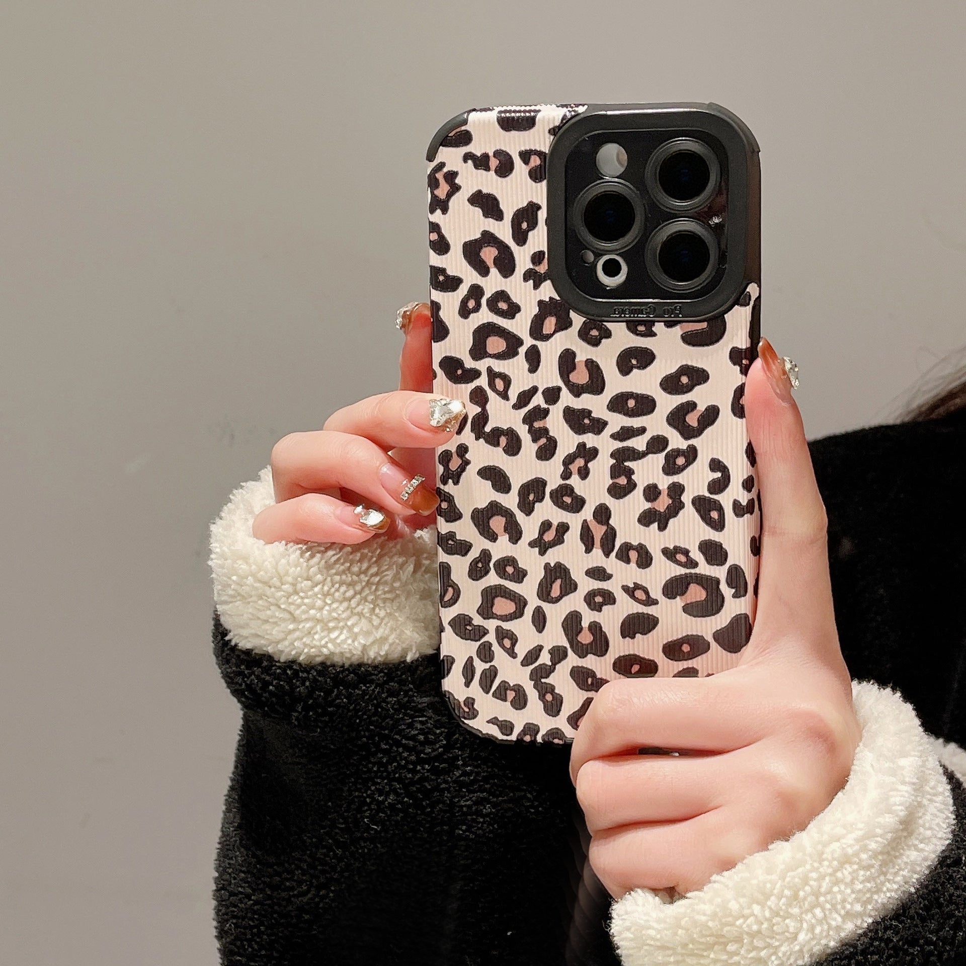 Striped leopard iPhone Case