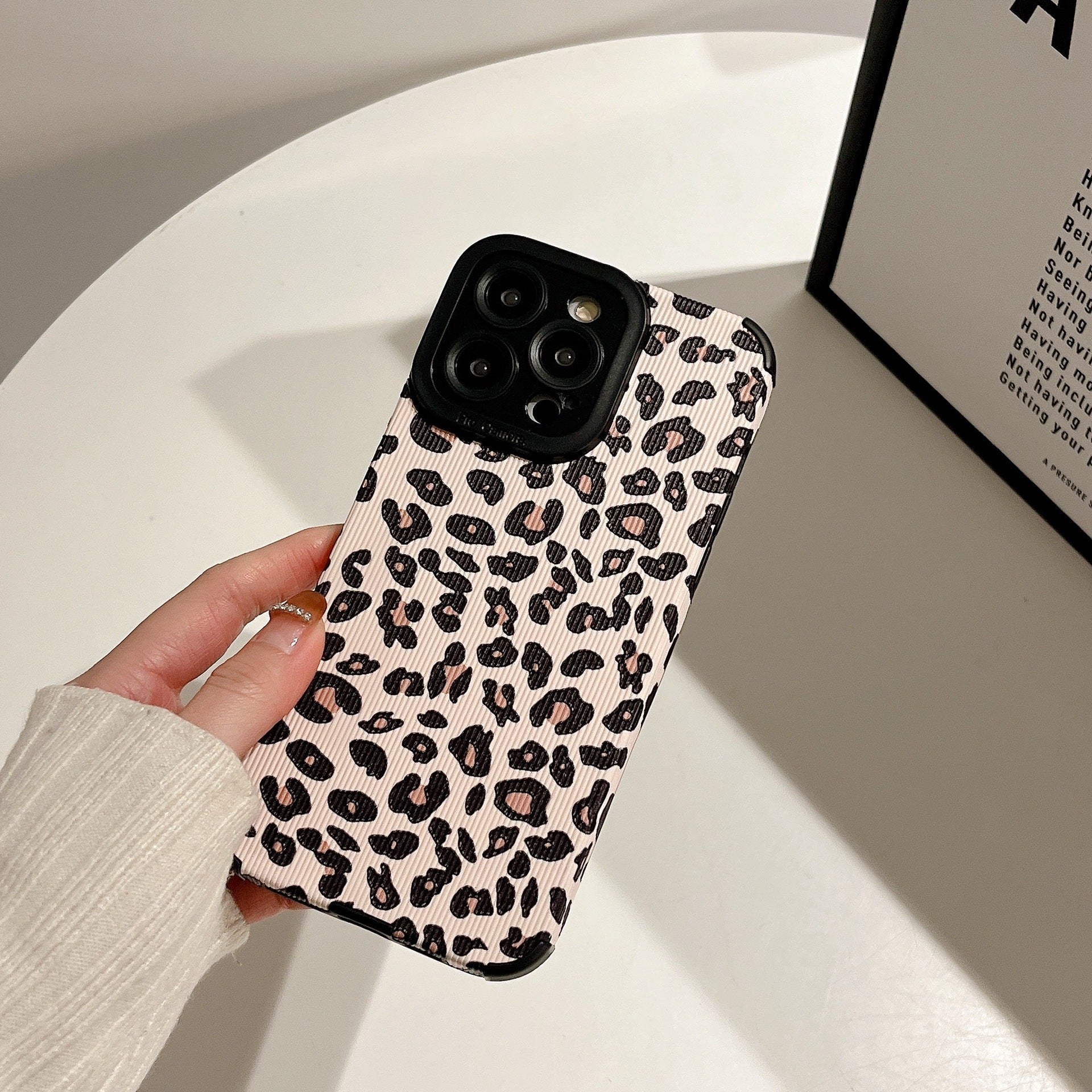 Striped leopard iPhone Case