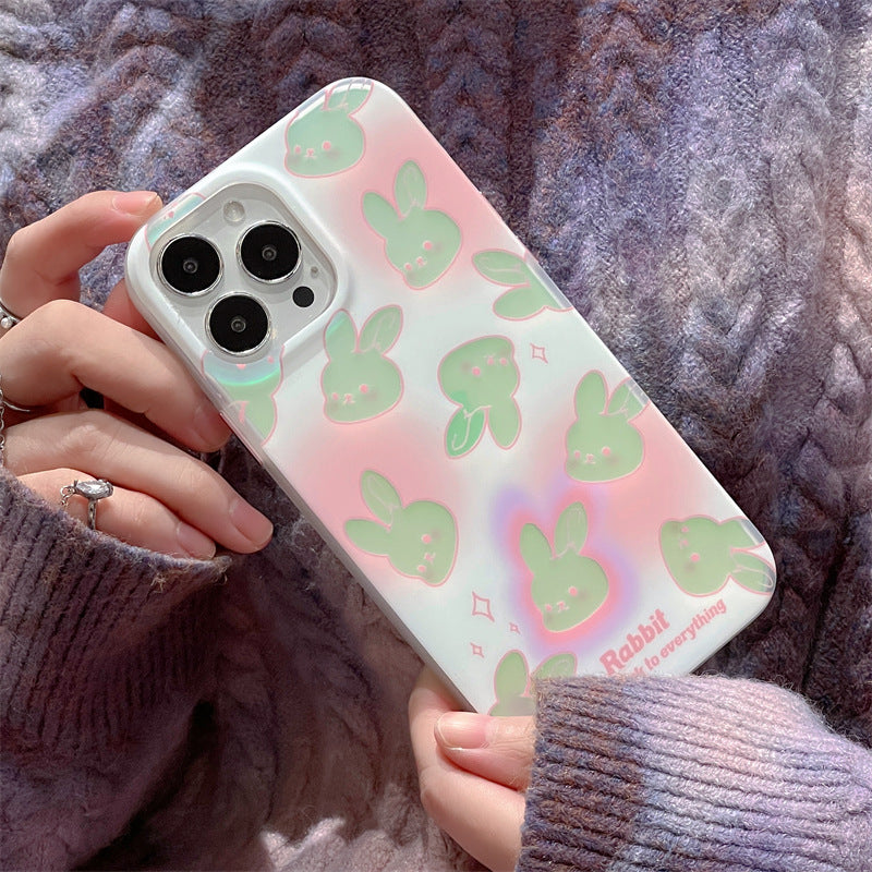 Cartoon Rabbits Laser iphone Case