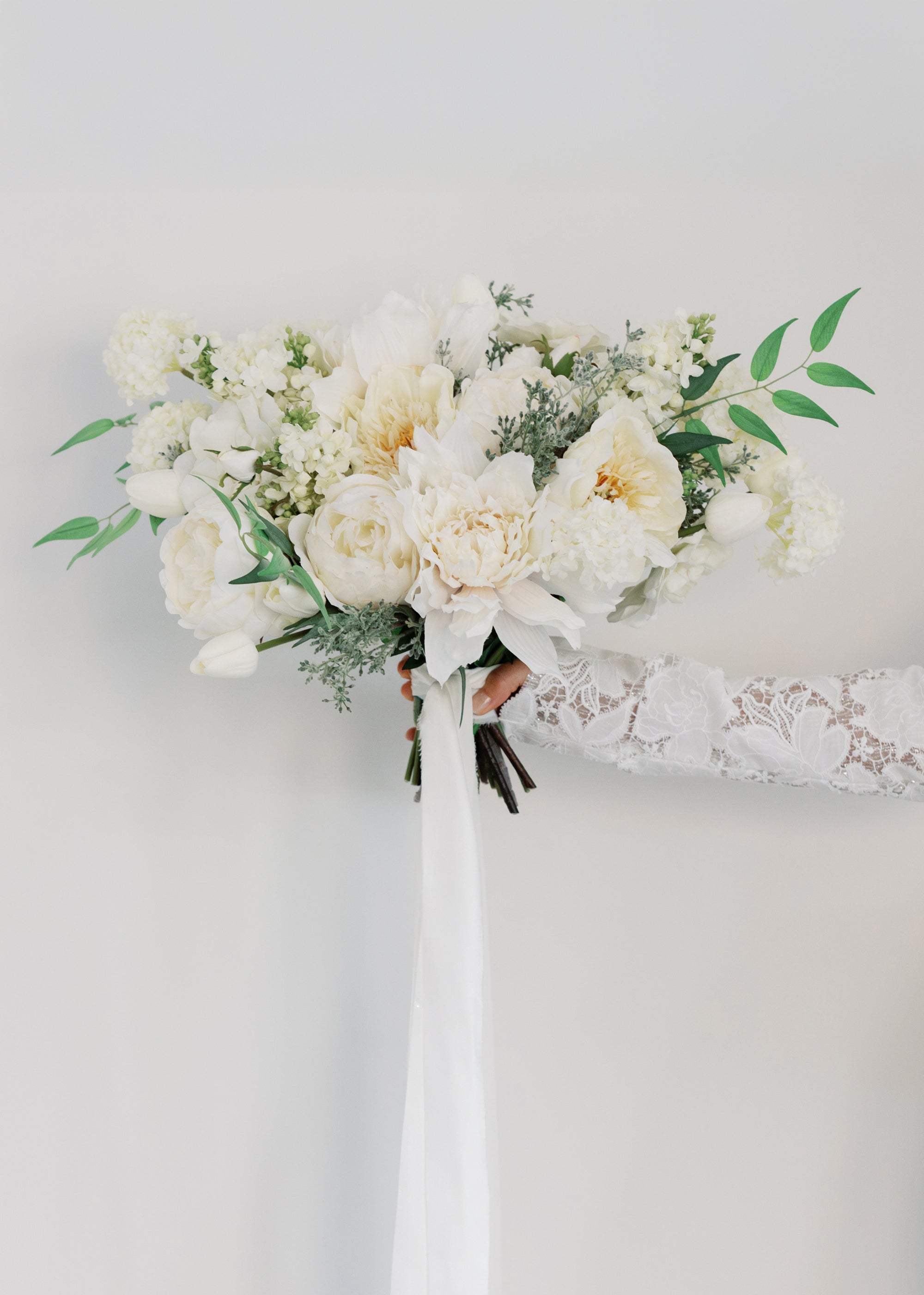 Artificial Peony Flower in Cream - 28.5"