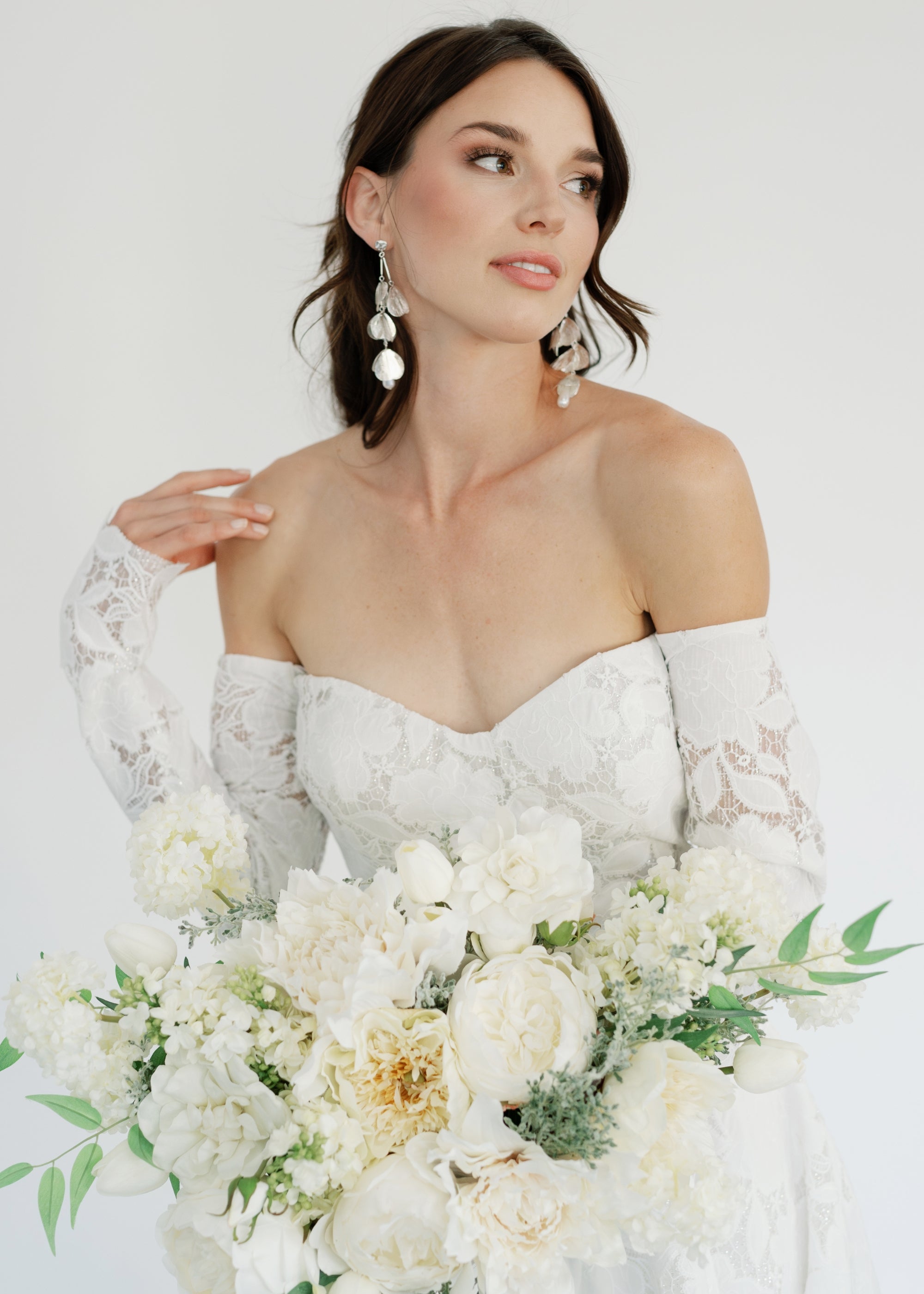 Artificial Peony Flower in Cream - 28.5"