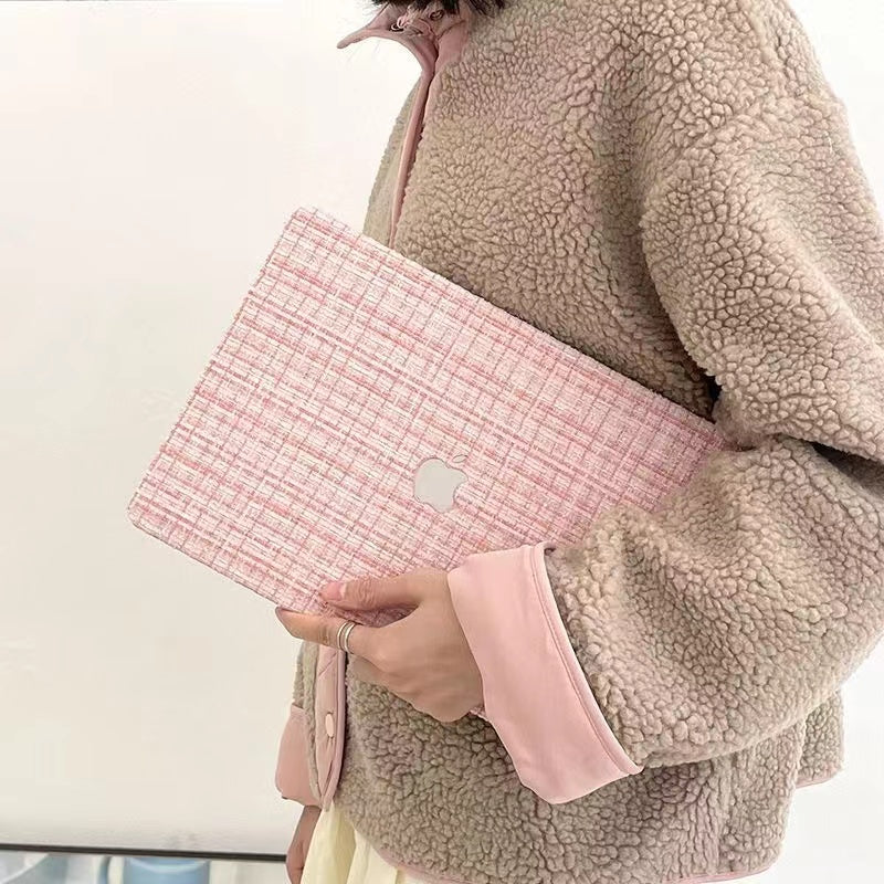 Woven Fiber Velvet Pink MacBook Case