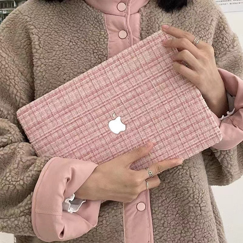 Woven Fiber Velvet Pink MacBook Case