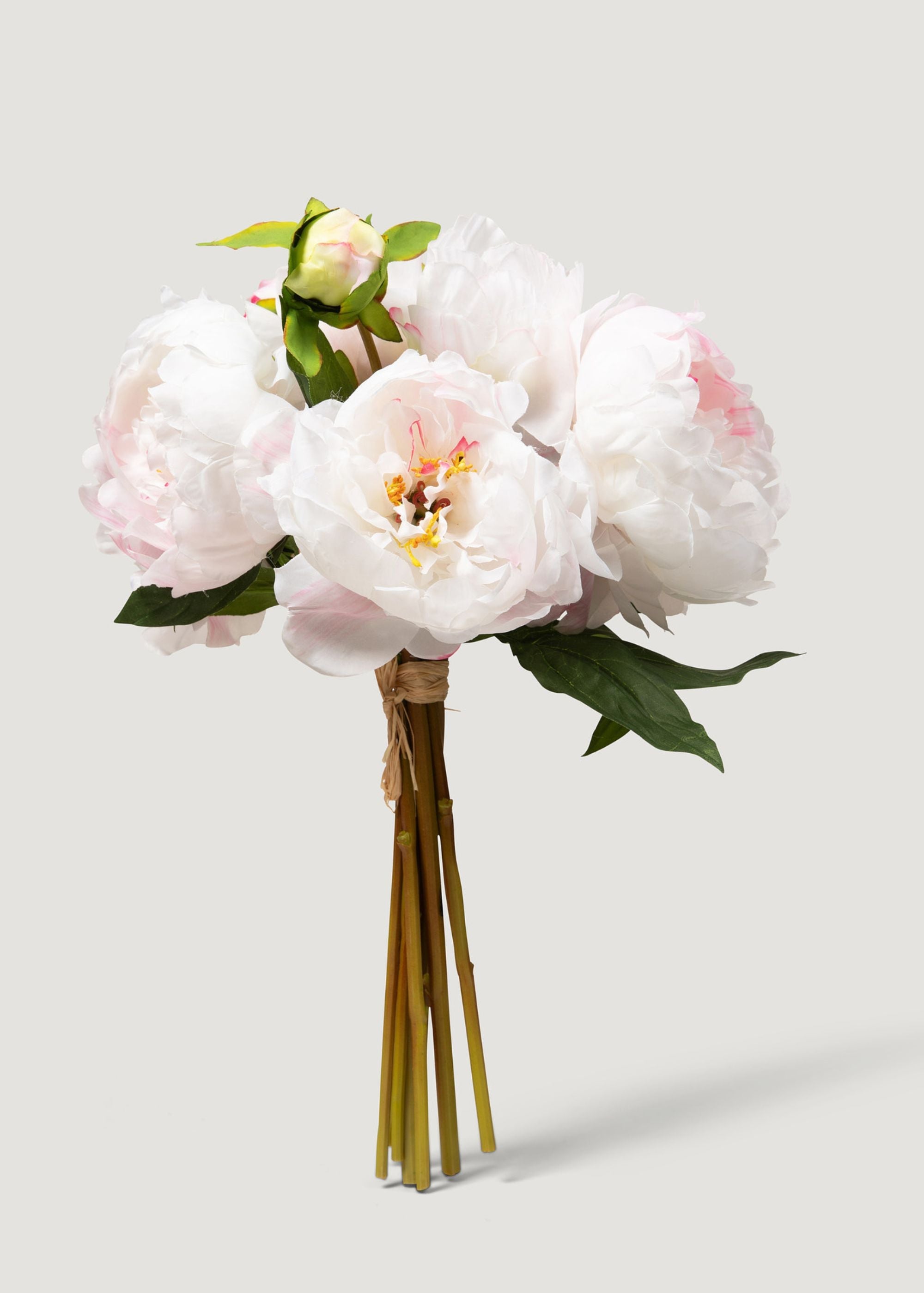 ピンククリーム色のフェイク牡丹の花束 - 19インチ