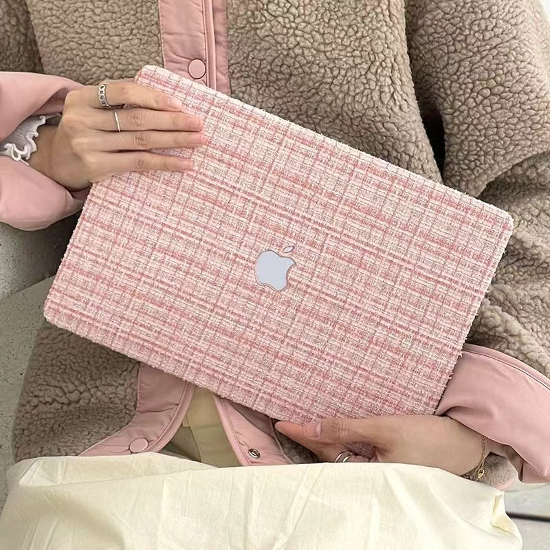 Woven Fiber Velvet Pink MacBook Case