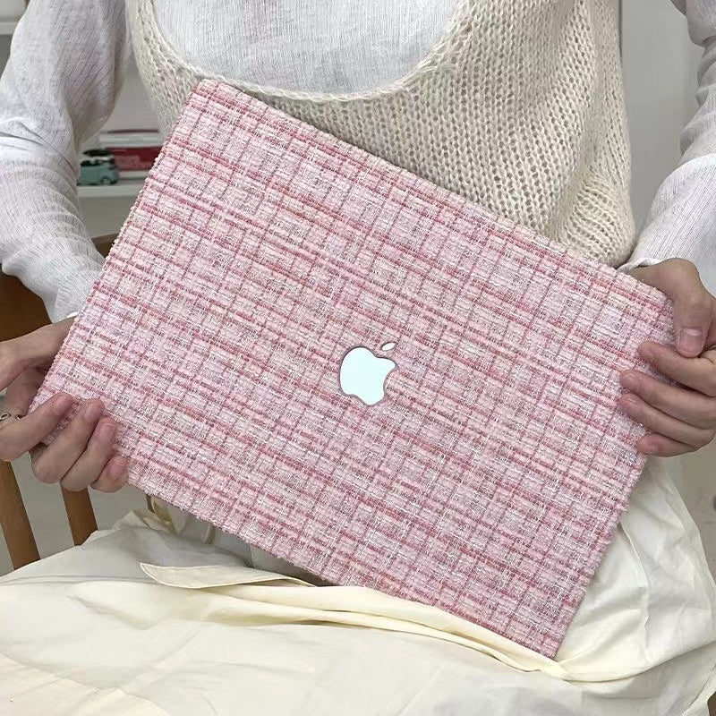 Woven Fiber Velvet Pink MacBook Case